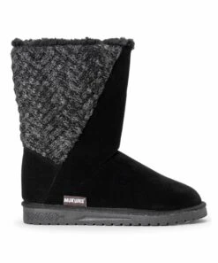 Top 10 ???? Essentials By MUK LUKS Black Sarina Knit-Panel Boot - ???? Women ⌛ -MUK LUKS SHOP zu96703589 alt 2 tm1628359430