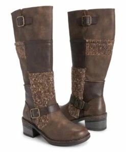 Cheapest ???? LUKEES By MUK LUKS Brown Patch Buckle-Detail Arya Boot - ???? Women ????