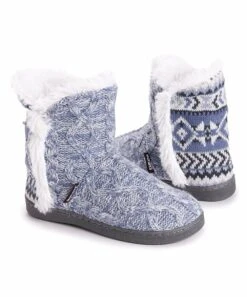 Discount ???? MUK LUKS Denim Geometric Cheyenne Slipper Boot - ???? Women ????