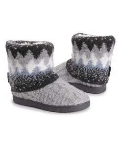 Brand new ???? MUK LUKS Medium Gray Heather Geometric Raquel Slipper Boot - ???? Women ⭐