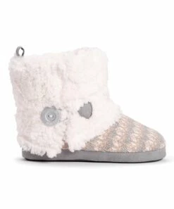 Budget ???? MUK LUKS Ivory & Gray Geometric Tabitha Slipper Boot - ???? Women ???? -MUK LUKS SHOP zu99566984 alt 2 tm1631543806