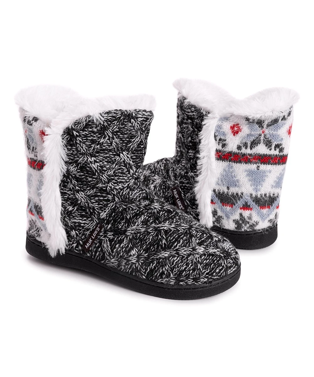 Best Pirce ???? MUK LUKS Ebony & Ghost Fair Isle Cheyenne Slipper Boot - ???? Women ???? 1 Best Pirce ???? MUK LUKS Ebony & Ghost Fair Isle Cheyenne Slipper Boot - ???? Women ????