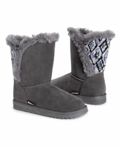 Best reviews of ???? Essentials By MUK LUKS Gray & Blue Diamond Carey Boot - ???? Women ????