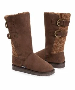 Deals ???? Essentials By MUK LUKS Brown Buckle-Accent Cable Jean Boot - ???? Women ????
